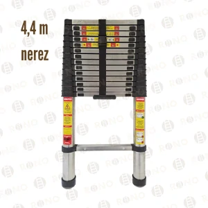 Teleskopický nerezový žebřík RONO 4,4 m